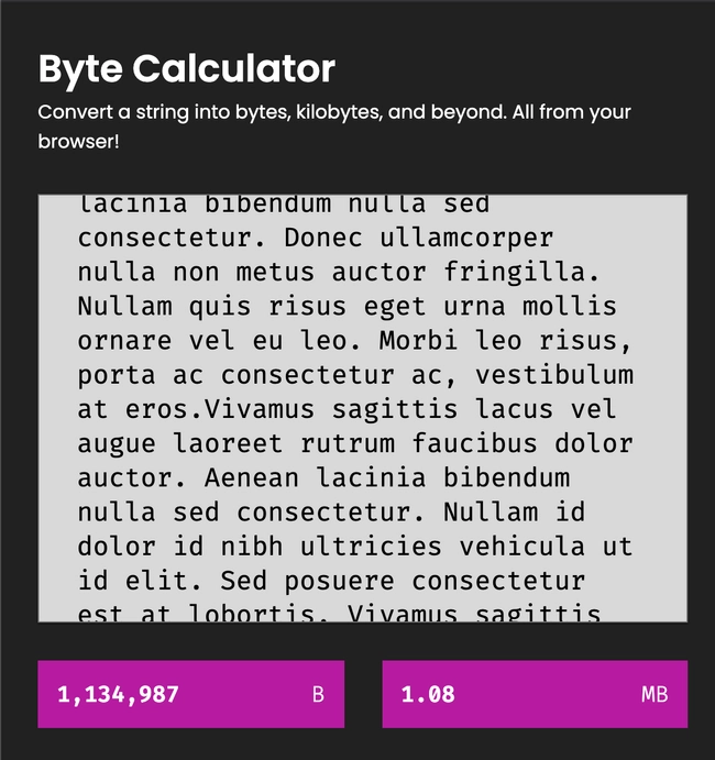 Thumbnail for Byte Calculator