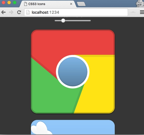 Google Chrome icon made with pure CSS