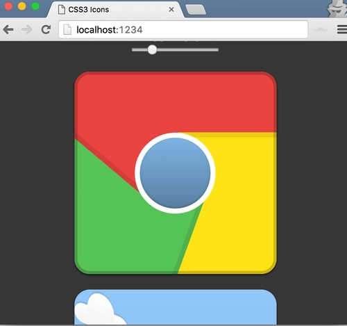 Google Chrome icon made with pure CSS