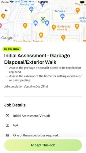 App Job Details Screen