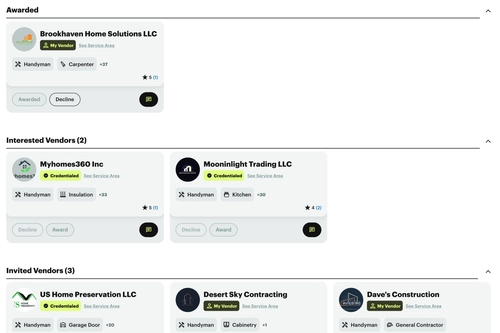 Example of Vendor Matches